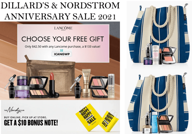 LANCOME gift with purchase dillard nordstrom july 2021