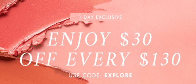 space nk TODAY ONLY Enjoy $30 off every $130
