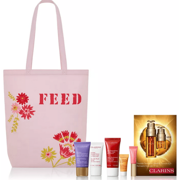 Screenshot 2022-04-21 at 10-12-10 Clarins Choose your FREE 7-piece self-care gift with any Clarins purchase of $75 or more and feed 7 meals. &amp; Reviews - Gifts with Purchase - Beauty - Macy's