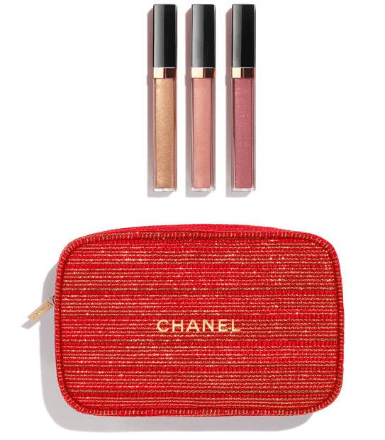 chanel holiday beauty sets 2022 SHEER GENIUS Lipgloss trio CHANEL icangwp