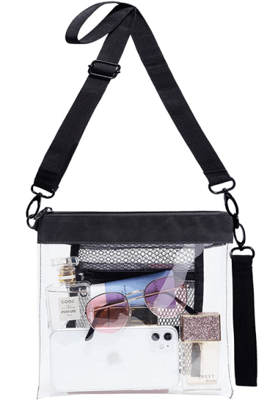 Screenshot 2023-02-07 at 10-48-07 Amazon.com Vorspack Clear Purse TPU Clear Bag Stadium Approved Clear Crossbody Bag with Inner Pocket for Sport Event Festival Concert Work Travel - Black Sports &amp; Outdoors