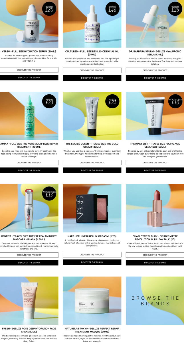 Cult Beauty UK goody bag 2023 icangwp