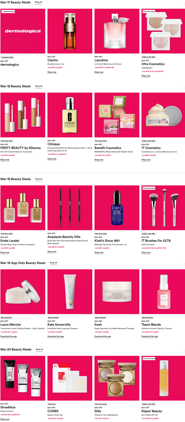 ulta 21 Days of Beauty Spring 2023 full spoilers icangwp 17 20
