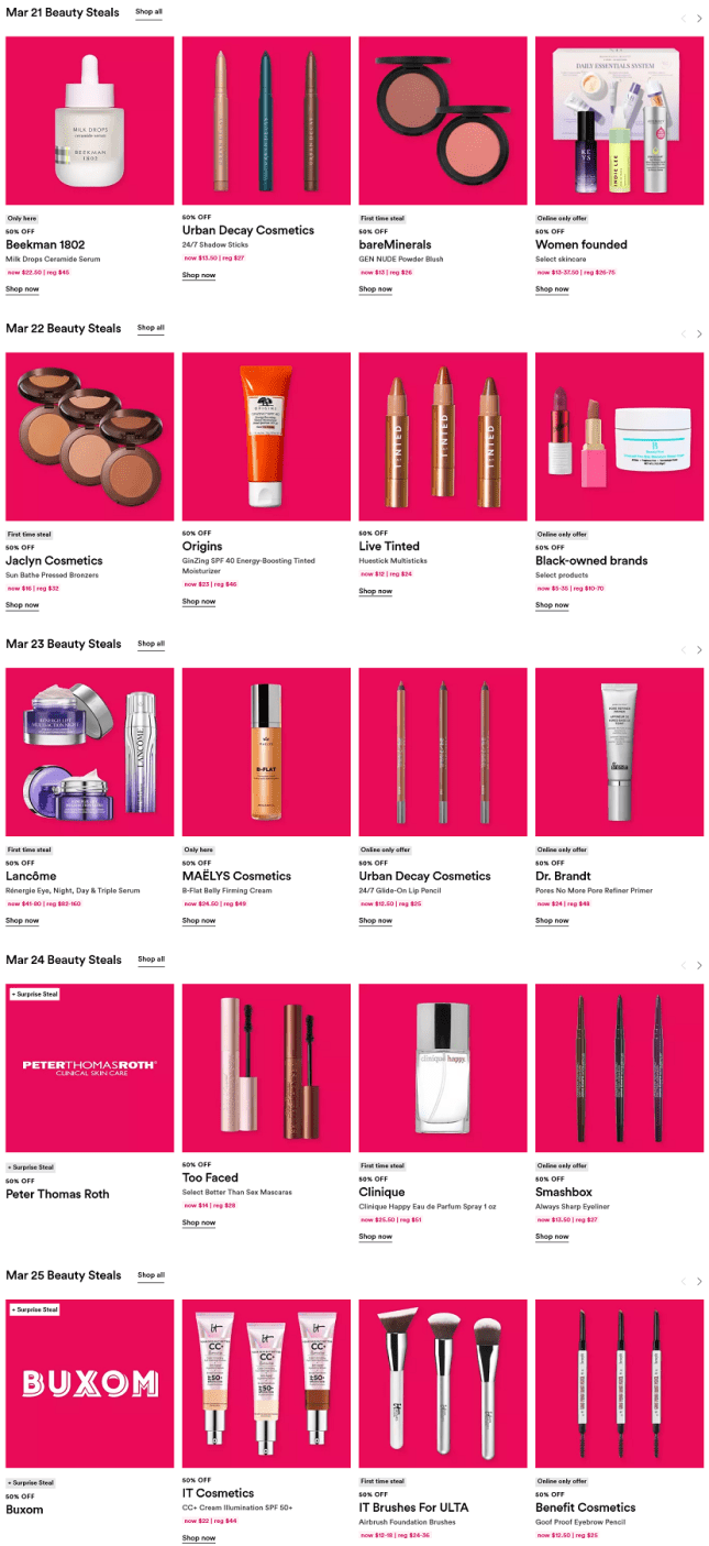 ulta 21 Days of Beauty Spring 2023 full spoilers icangwp 21 25