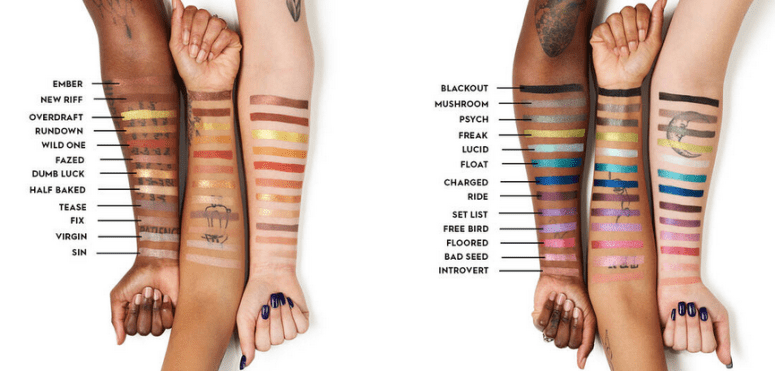 urban decay 24_7 Shadow swatches