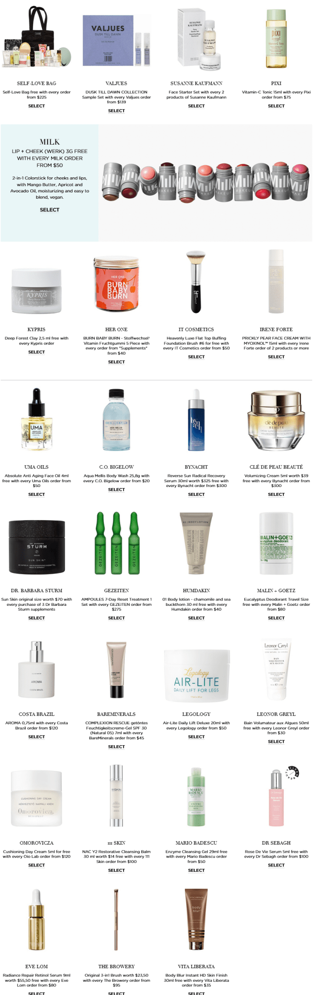 Niche Beauty gift with purchase icangwp
