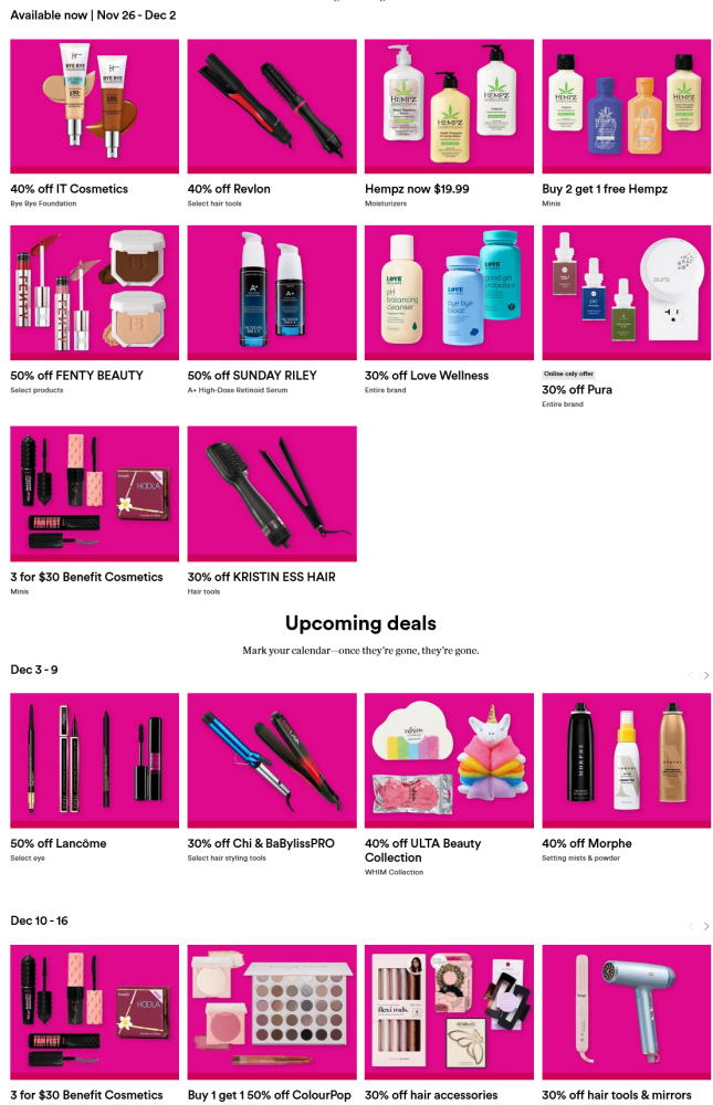 Screenshot 2023-11-28 at 09-13-43 Happy Haul-idays Sale Weekly Beauty Deals Ulta Beauty icangwp