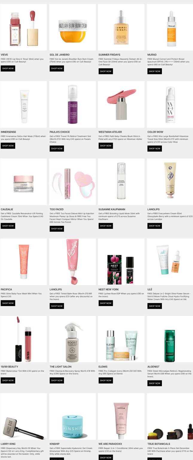 Cult Beauty gwp icangwp blog