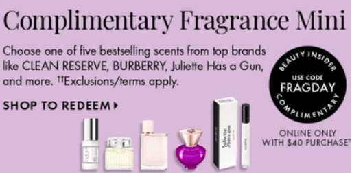 sephora coupon fragrace