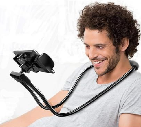 Screenshot 2024-06-07 at 15-44-40 Amazon.com Flexible Long Arms Stand Clip Holder Hanging on Neck Universal Lounger's Bracket for Mobile Phone Tablet PC Desktop(Black) Cell Phones &amp; Accessories