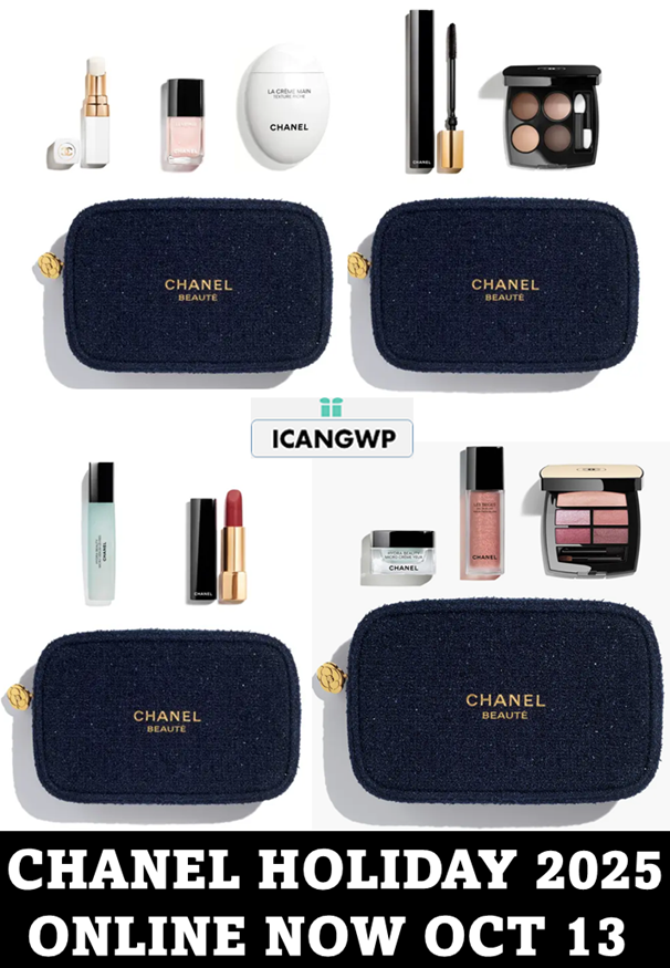 CHANEL BEAUTE ポーチ　ホリデー　2025 EXTREMELY HOT* CHANEL Holiday Beauty Sets with Pouch 2025 – Now at