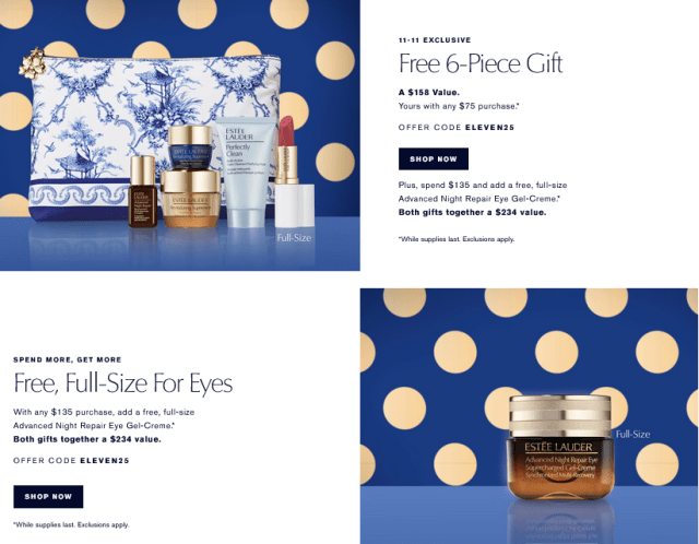 ２０２５感謝セール・ＬＡＵＤＥＲＳ、２５年 Estee Lauder Gift with Purchase Schedule November 2025 at Estee